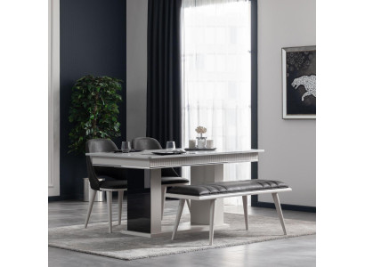 Mesa de comedor Diseño moderno de sala de estar de madera con metal de lujo