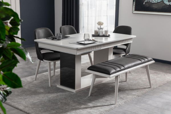 Banco nuevo para un comedor de lujo moderno estilo negro muebles de madera nuevo