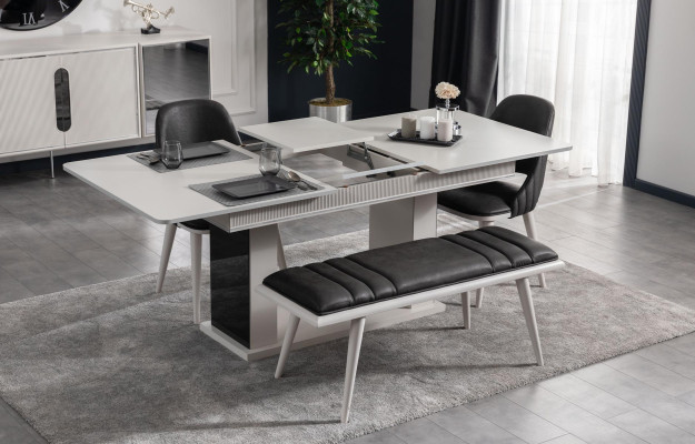 Banco nuevo para un comedor de lujo moderno estilo negro muebles de madera nuevo