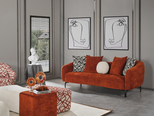 Taburete acolchado nuevo Diseño de lujo beige Estilo de sala de estar Moderno