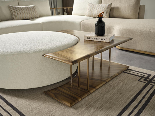 Mesa de centro Muebles Lujo Madera Moderno Nuevo Diseño de sala de estar Nuevo Marrón