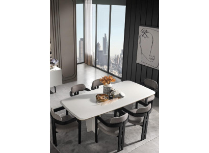 Mesa 6 sillas Set completo de comedor Grupo de madera 7 piezas nuevo Moderno