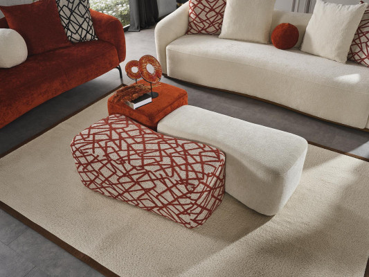 Sofá 4 plazas Sofá tapizado Diseño textil Muebles de diseño para sala de estar.