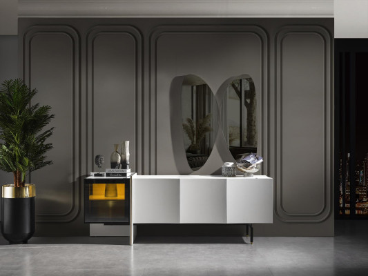 Moderno aparador de sala de estar espejo muebles de madera lujo estilo moderno 2 piezas nuevo