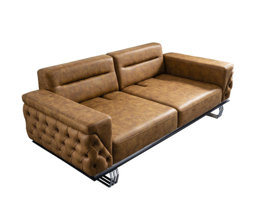 Sofá de 3 plazas diseño de sala de estar estilo mueble moderno nuevo marrón lujo