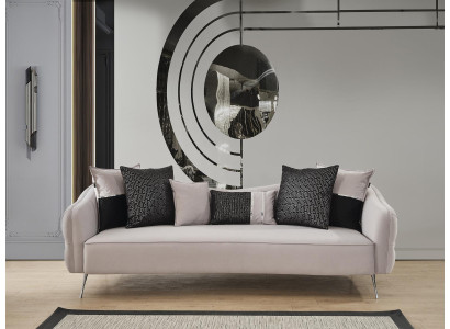 Sofá de 3 plazas sofá moderno de lujo tapizado en tela blanca para sala de estar nuevo.