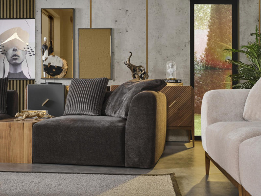 Sofá de 3 plazas Sofás tapizados de tela Sala de estar Muebles modernos, nuevos, color gris