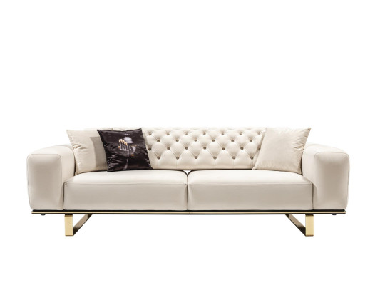 Sofá 3 plazas sala de estar Lujo Tapizado Muebles de diseño Chesterfield