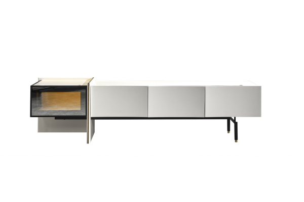 Soporte de TV para sala de estar muebles rtv televisor aparador estilo blanco lujo madera.