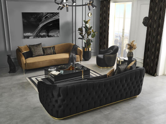 Mesa de centro muebles de diseño de lujo negro moderno de madera para la sala de estar.