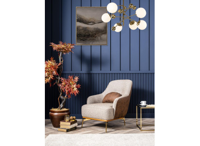 Sillón 1 asiento Individual de lujo Silla tapizada Diseño gris Nuevo Sala de estar