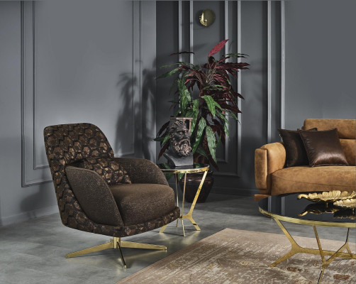 Sillón de sala de estar, sofá de diseño, muebles de lujo, tapizados, muebles individuales.