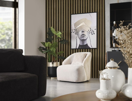 Sillón de tela de lujo de 1 asiento para salón de estar, lounge, club, de madera, individua.