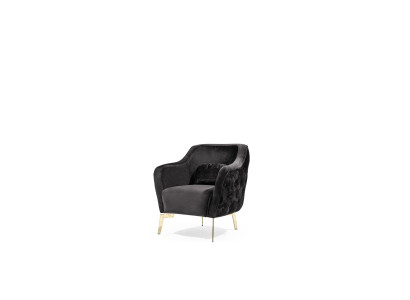 Sillón de sala, diseño acolchado, sofás modernos, textil nuevo, lujo negro.
