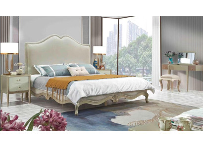 Marco de la cama Doble marco de la cama Lujo cama Madera Camas Beige camas dobles Hotel