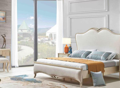 Cama acolchada de diseño de lujo cama doble blanca 180x200cm muebles de dormitorio nuevos