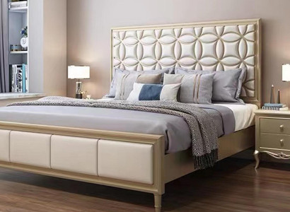 Cama camas cama doble dormitorio cuero artificial tapizado beige camas dobles nuevo