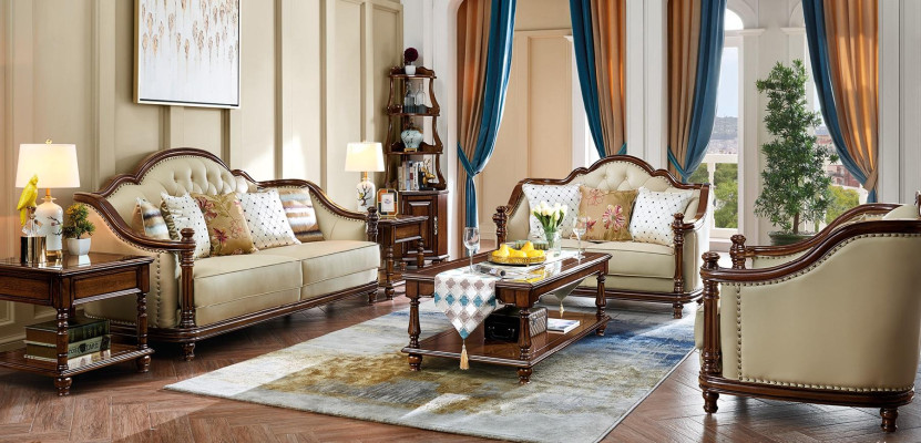 Sofá de 3 plazas + 2 plazas + 1 plaza Sofá de cuero Conjunto de sofás clásico