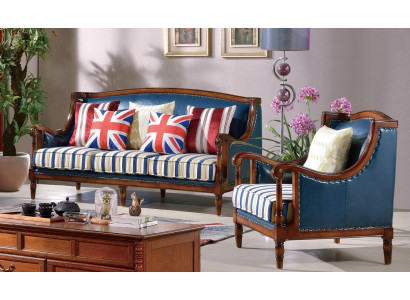 Juego de sofá de muebles americanos, conjunto de EE. UU. de 3+1 plazas, sofá de tres plazas y sillón.