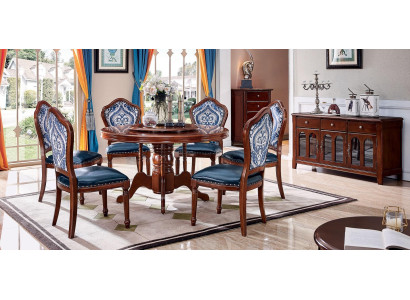 Mesas de comedor Muebles redondos Mesa de comedor de lujo Mesa redonda de madera maciza