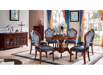 Conjunto completo de comedor de madera Sillas de lujo de lujo Mobiliario 6