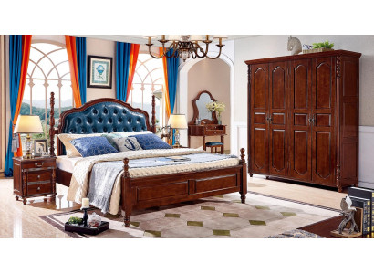 Marco de cama doble de lujo Cama de dormitorio doble Cama de madera doble Nueva
