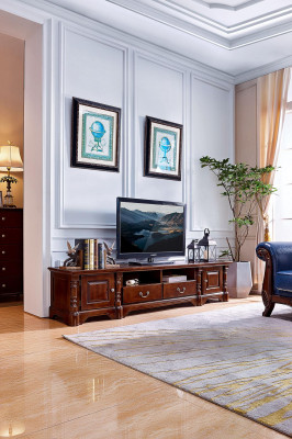 Lowboard Schrank rtv Wohnzimmer tv Holz Möbel Schrank Klassisch  Mueble bajo para televisión en la sala de estar de madera clásico