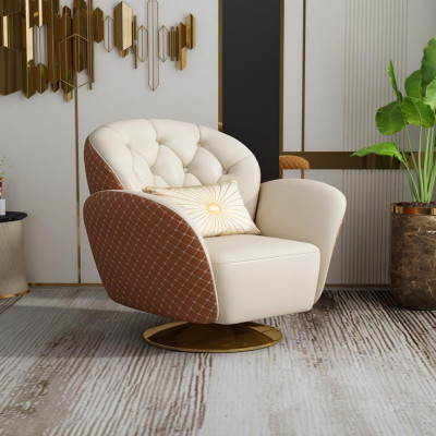 Sillón Chesterfield giratorio, con reposabrazos, sillas tapizadas, muebles de una plaza.