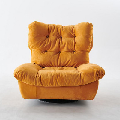 Sillón giratorio para TV, Sillón reclinable de una plaza, Sofá relax, Muebles de tela.