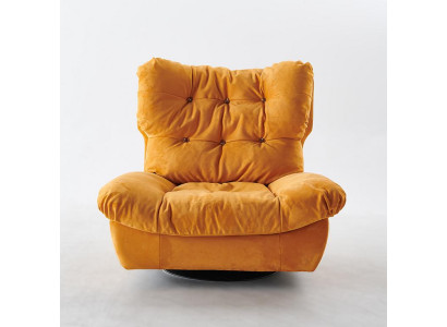 Sillón giratorio para TV, Sillón reclinable de una plaza, Sofá relax, Muebles de tela.