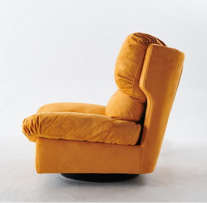 Sillón giratorio para TV, Sillón reclinable de una plaza, Sofá relax, Muebles de tela.