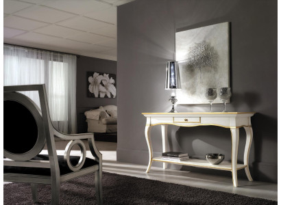 Mesita de noche para consola en madera blanca de diseño moderno para dormitorio, nuevo.