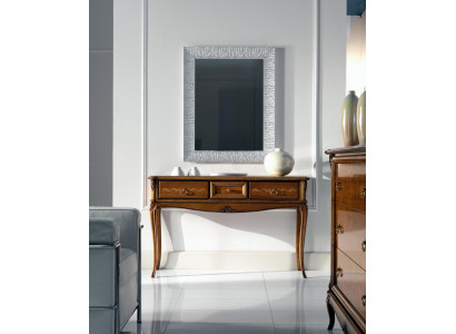 Mesita de noche para consola, mesa auxiliar de dormitorio de diseño moderno en madera marrón.