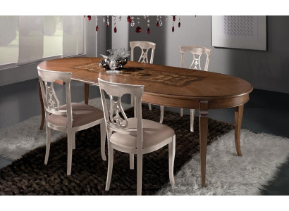 Juego de comedor Conjunto de comedor clásico de madera maciza de 4 piezas Conjunto de sillas 4x sillas