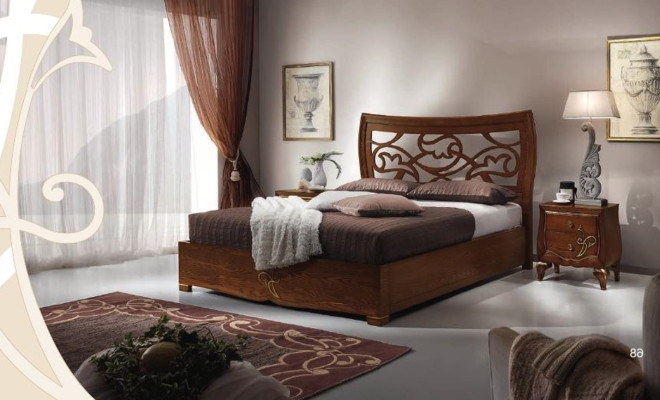 Cama doble Estructura de cama Cama Madera Doble Dormitorio Marrón Moderno 160x200
