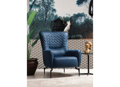 Sillón de lujo de una plaza, asiento tapizado de diseñador en tela moderna.