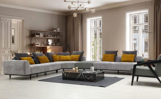 Sillón Asiento Sala de estar Tejido Poliéster Estilo Moderno Diseño Lujo