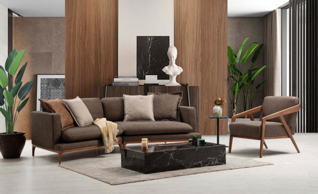 Sillón de sala de estar de 1 asiento de tela de poliéster estilo moderno diseño de lujo nuevo