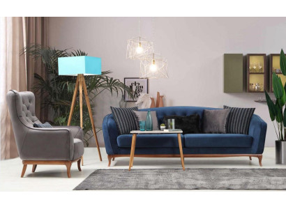 Sofá conjunto de sofá sofás 4+1 asientos tela Chesterfield acolchado terciopelo conjunto