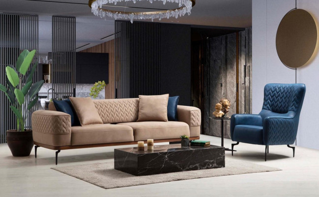 Sofá de lujo Sofá Conjunto de lujo Sofás Silla 3+1 Plazas Set Moderno Diseño Grupo