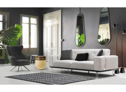 Sofá de lujo con 3+1 plazas, sofás, sillones tapizados de tela diseño de muebles nuevos.