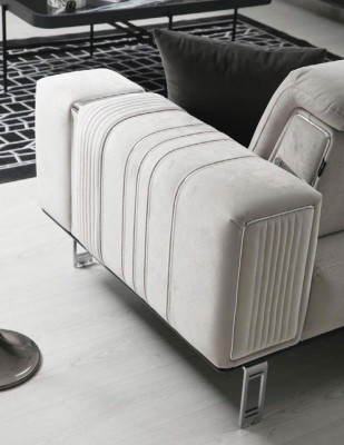 Sofá de lujo con 3+1 plazas, sofás, sillones tapizados de tela diseño de muebles nuevos.