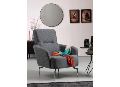 Sillón de un solo asiento de lujo, diseño de asiento acolchado de un solo asiento, tela de diseñador, tapizado moderno.