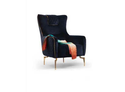 Sillón de orejas sillón de lujo de 1 plaza tapizado asiento diseño textil asiento tela moderno.