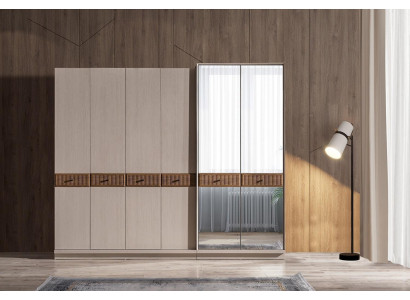 Elegante armario de ropa. Armario de cristal moderno. Armarios de dormitorio.