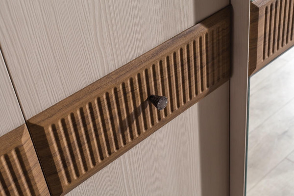 Elegante armario de ropa. Armario de cristal moderno. Armarios de dormitorio.