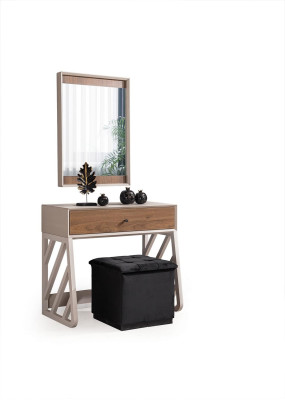 Juego de dormitorio de lujo con tocador, cómoda y espejo, set de 3 piezas.