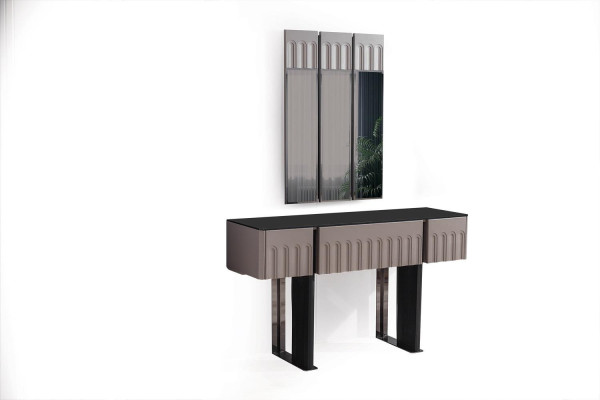 Elegante conjunto de dormitorio con tocador, espejo, muebles de lujo de 2 piezas.
