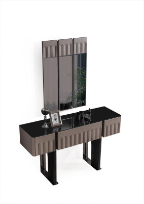 Elegante conjunto de dormitorio con tocador, espejo, muebles de lujo de 2 piezas.