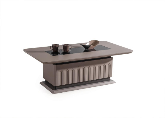 Mesa de café marrón Sala de estar Mesas Muebles de madera diseñados Mesas de café